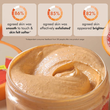mCaffeine Glow Boost Grapefruit Body Scrub | Tan Removal | AHA- Lactic & Glycolic Acid, Niacinamide | Vitamin C Rich Grapefruit for Glowing, Soft & Smooth Skin | Remove Dry, Dead Skin | Fruity Grapferuit Aroma - 175g